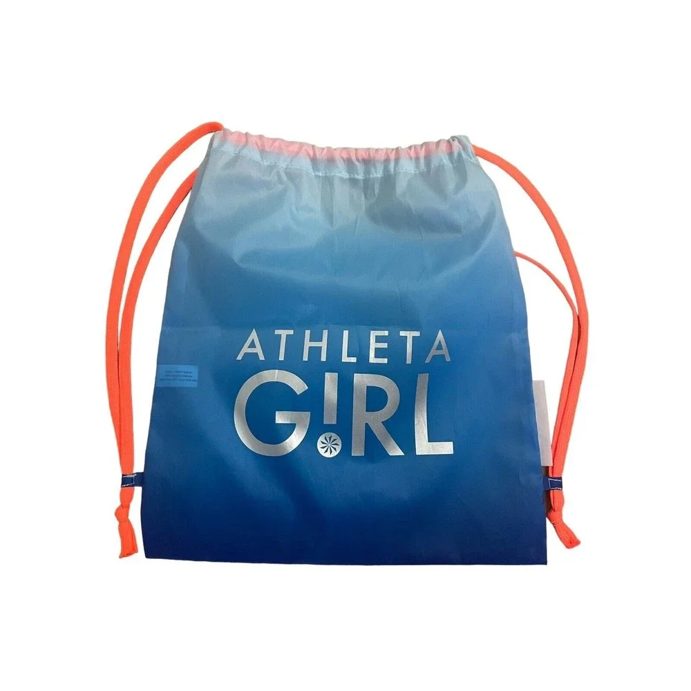 ATHLETA Girl Drawstring Backpack Bag‎ Blue Orange